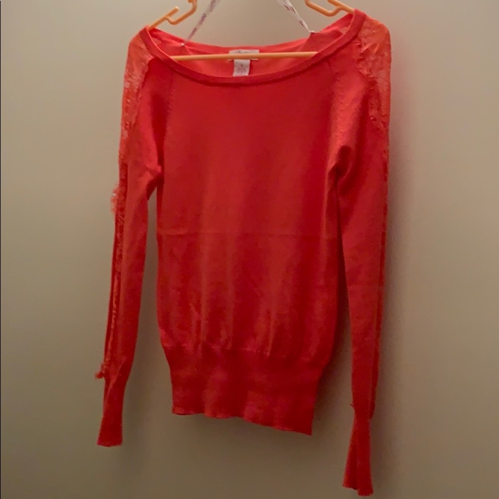 Candie’s Long Sleeve Top Junior‎ Small Lace Coral
